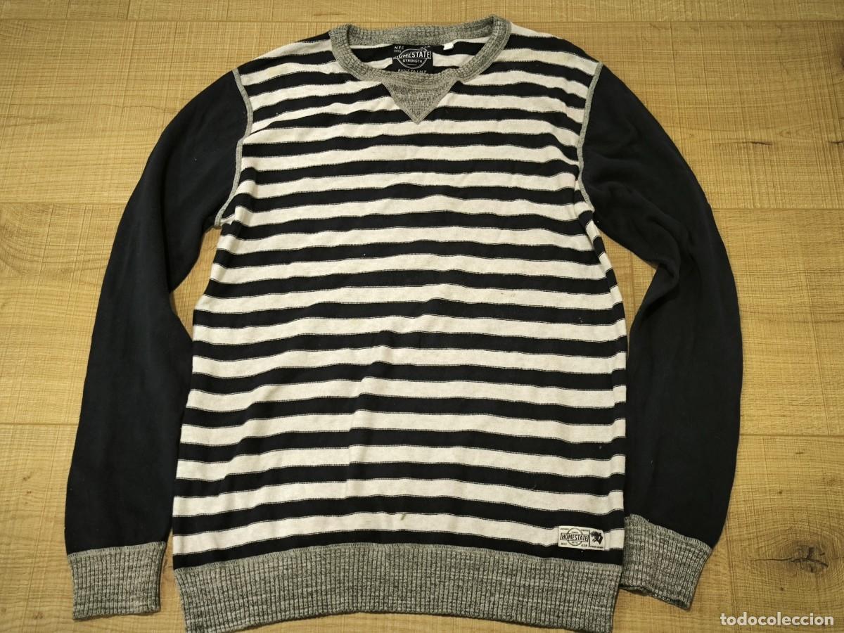 Segunda mano: Jersey Hombre Homestate A Rayas Marineras &ndash; Estilo Casual Vintage NYC &ndash; Talla M