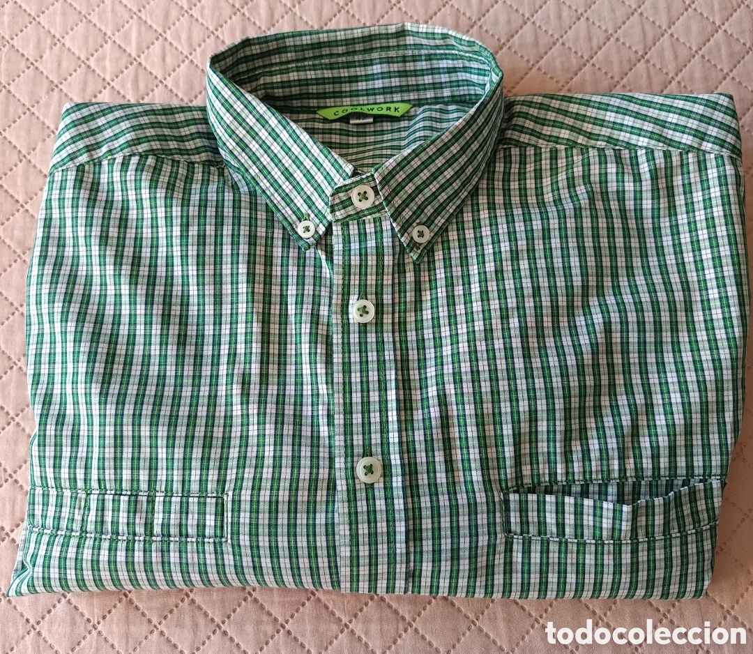 Segunda mano: Camisa de cuadros verde y blanca T 42 Apenas uso