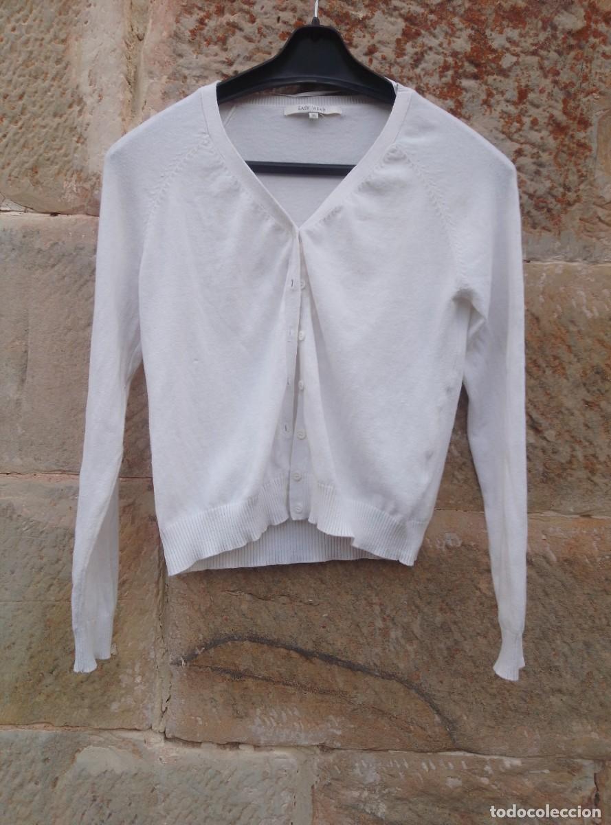 Segunda mano: Chaqueta, rebeca, c&aacute;rdigan de punto. Blanca. Easy Wear. Talla S
