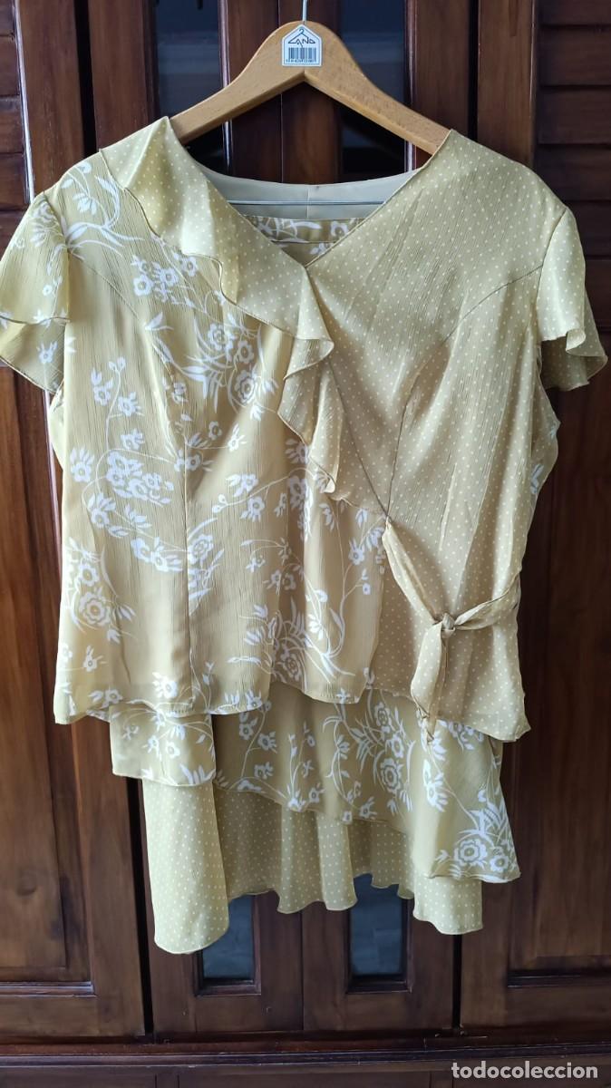 Segunda mano: CONJUNTO BLUSA Y FALDA SE&Ntilde;ORA MOSTAZA - TIEMPO Y MODA BASIC - EL CORTE INGL&Eacute;S - T. 52.