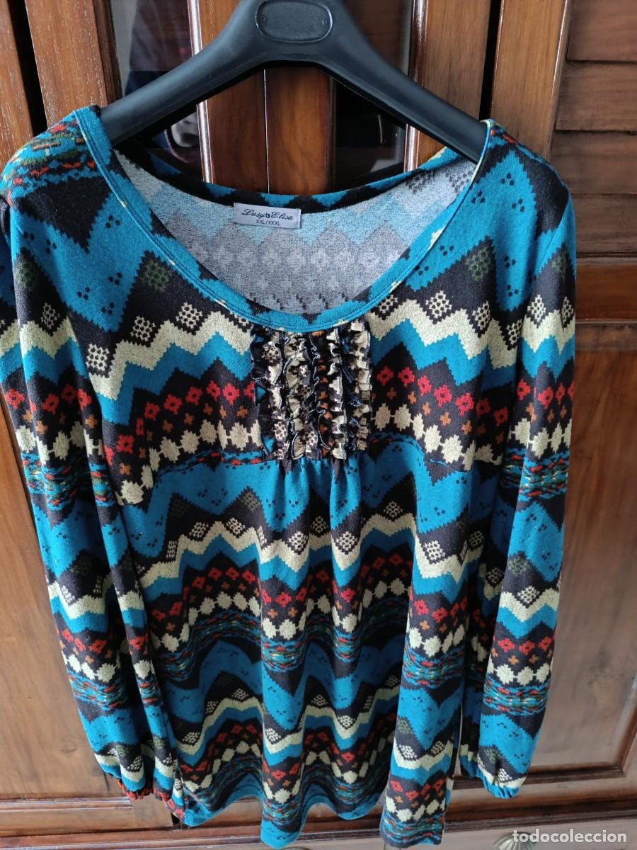 Segunda mano: VESTIDO SE&Ntilde;ORA ESTAMPADO GEOM&Eacute;TRICO - LUSY & ELISA - TALLA XXL/XXXL