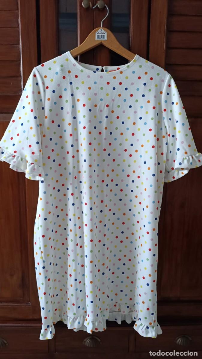 Segunda mano: VESTIDO SE&Ntilde;ORA ESTAMPADO LUNARES - PRECCHIO COLORS CONCEPT - TALLA 52.