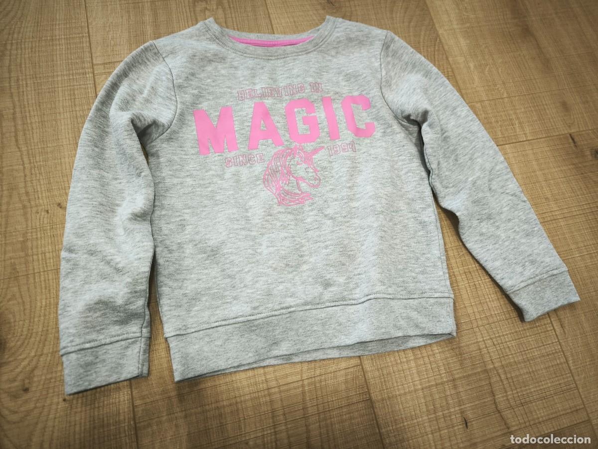 Segunda mano: Sudadera Infantil Unicornio &rdquo;Magic&rdquo; Gris Y Rosa &ndash; Talla 7-8 A&ntilde;os, Suave Y Con Mucho Encanto