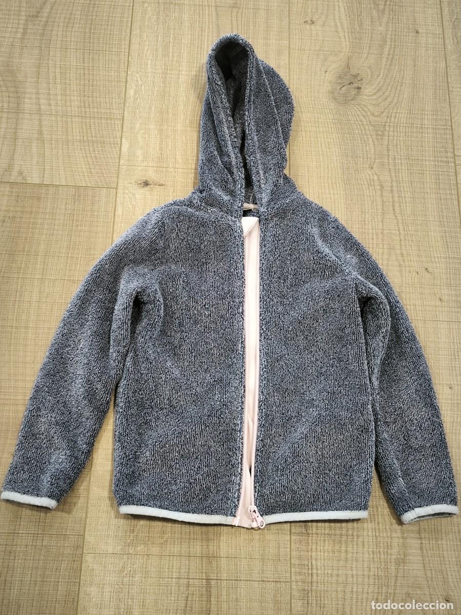 D'Occasion: Chaqueta Infantil Borreguito Con Capucha Gris Y Rosa &ndash; Talla 4-6 A&ntilde;os, Supersuave Y Calentita