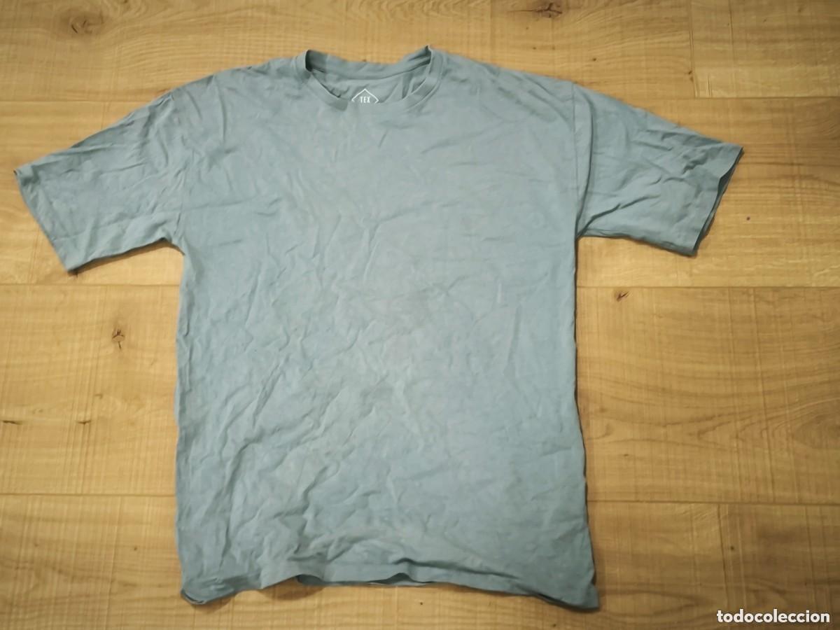 D'Occasion: Camiseta Unisex Gris Verdoso TEX &ndash; Talla S &ndash; B&aacute;sico De Algod&oacute;n C&oacute;modo Y Vers&aacute;til