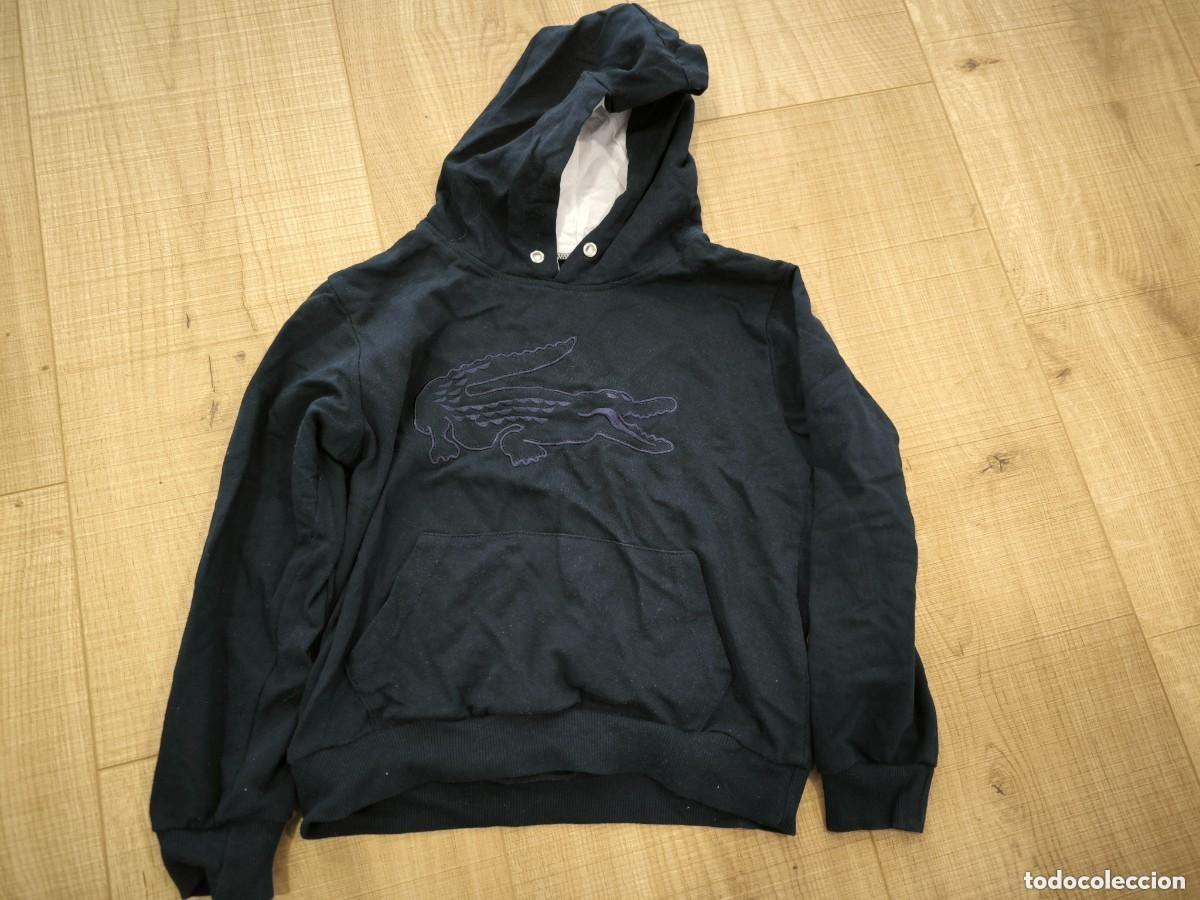 Second-Hand: Sudadera Logo Lacoste Infantil Azul Marino Con Capucha Talla 8 A&ntilde;os Cocodrilo Grande Original