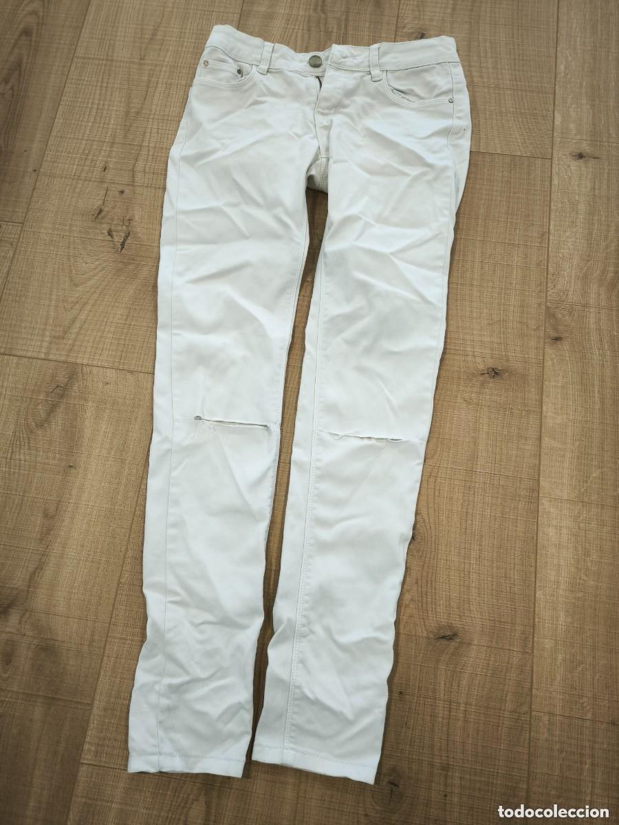 Second-Hand: Pantal&oacute;n Mujer Blanco Talla 36 Corte Slim Casual Elegante