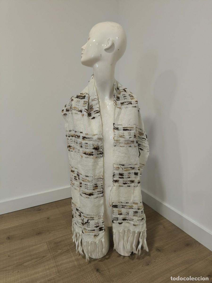 Second-Hand: Fular Bufanda De Mujer Blanco Con Estampado Y Flecos &ndash; Complemento Elegante Para Tus Looks