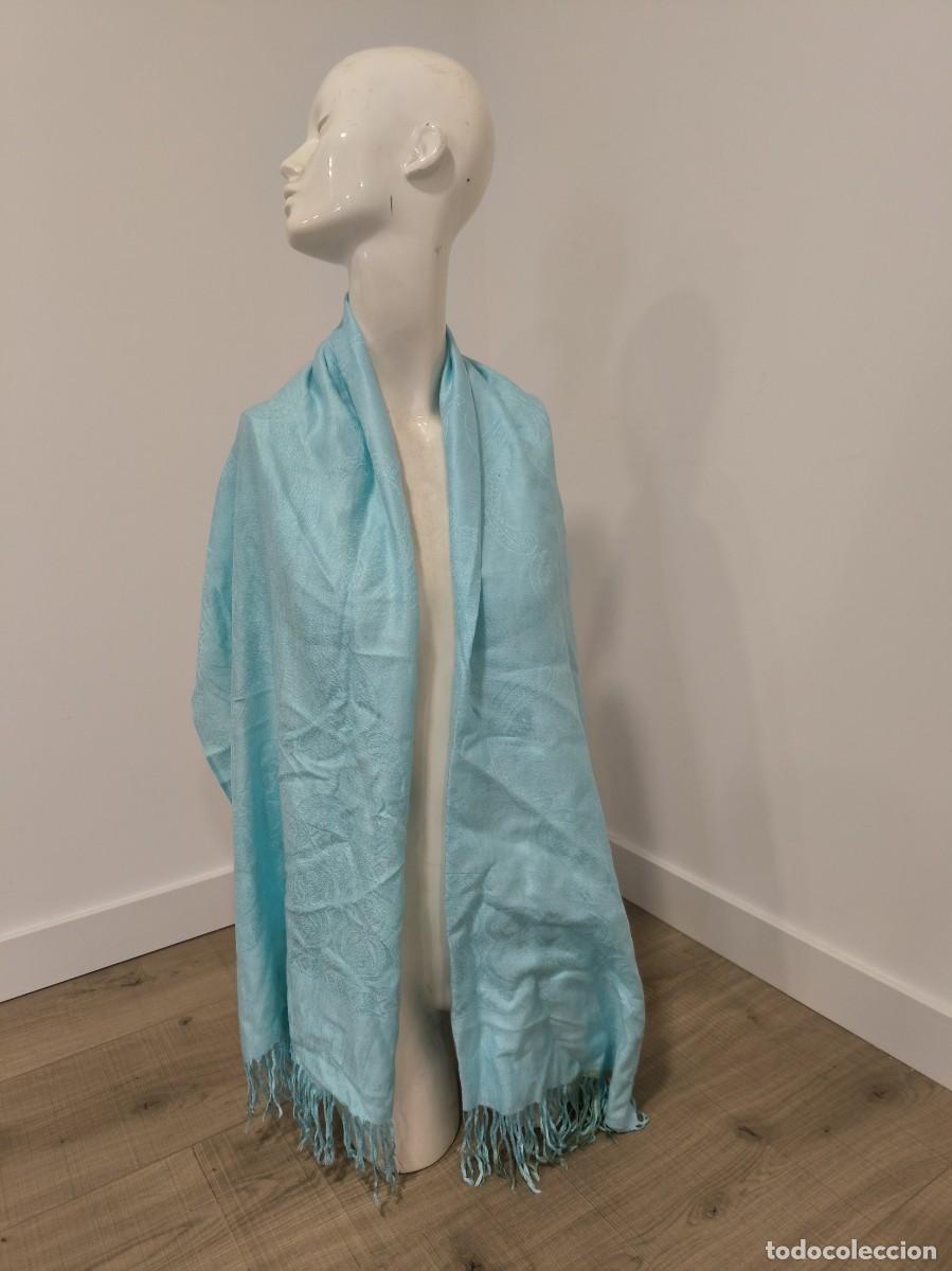 Second-Hand: Fular Pashmina De Mujer Azul Turquesa Con Flecos &ndash; Complemento Ligero Y Elegante