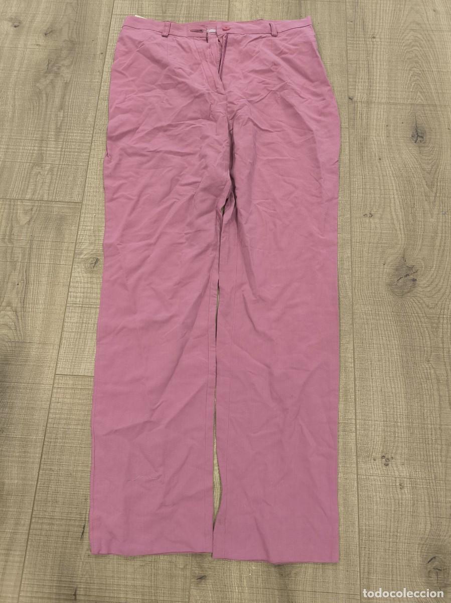 D'Occasion: Pantal&oacute;n De Mujer Rosa Palo F&oacute;rmula Joven Talla 42 &ndash; En Viscosa Y Lino, Corte Recto
