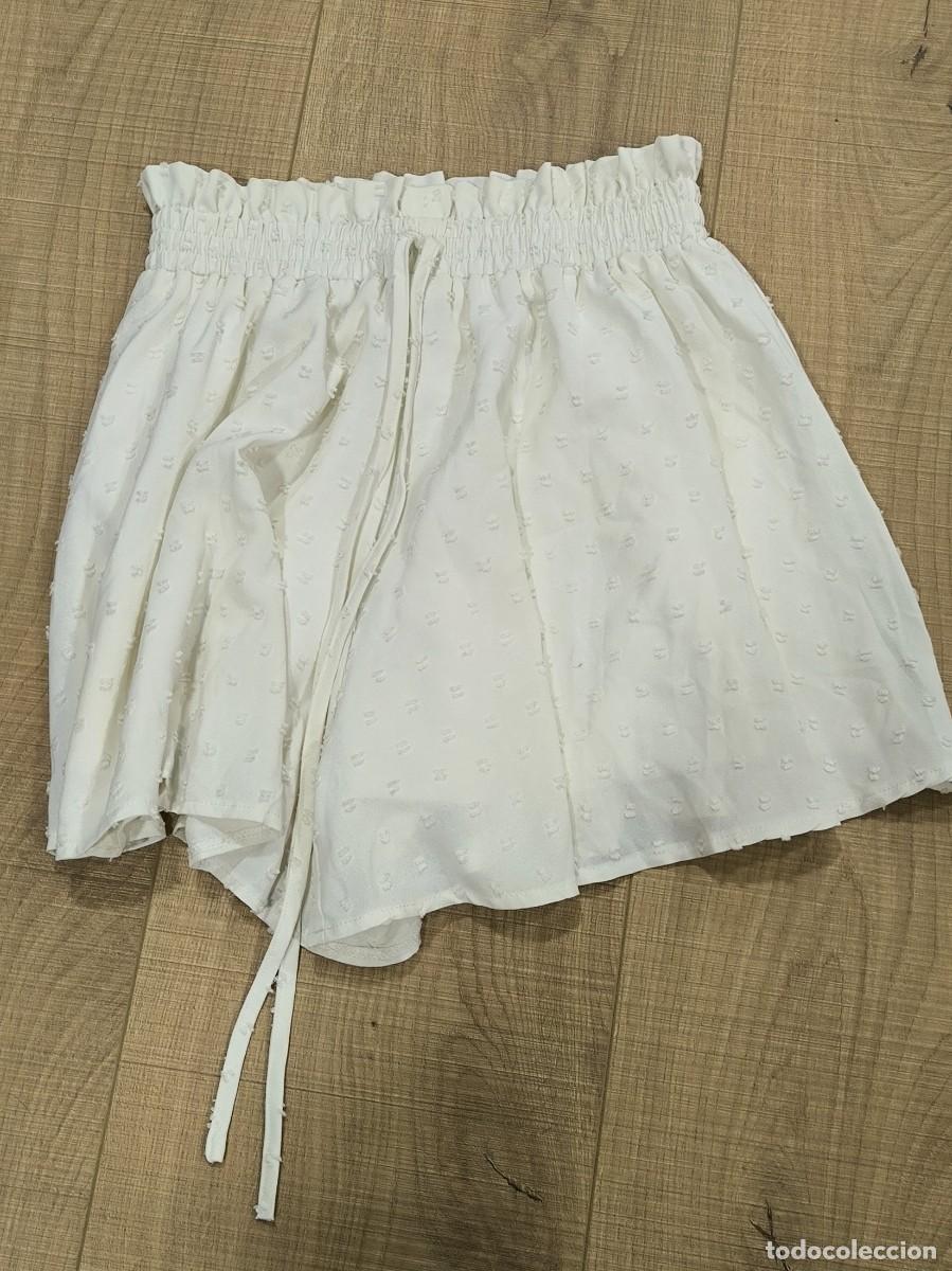 D'Occasion: Short Falda-Pantal&oacute;n Blanco Plumeti Breathe Talla S &ndash; Cintura El&aacute;stica