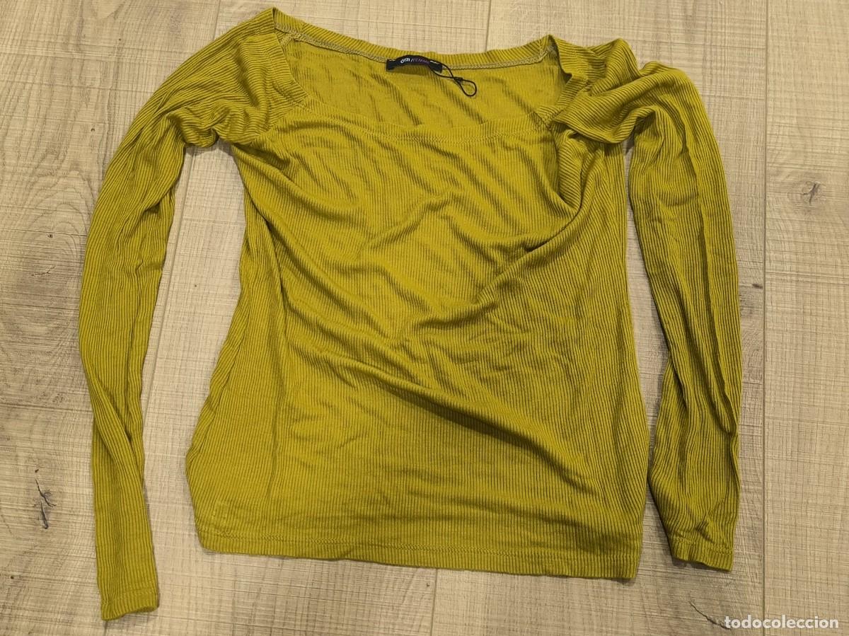 D'Occasion: Camiseta Mujer Mostaza Canal&eacute; Manga Larga Talla S &ndash; Ajustada B&aacute;sica