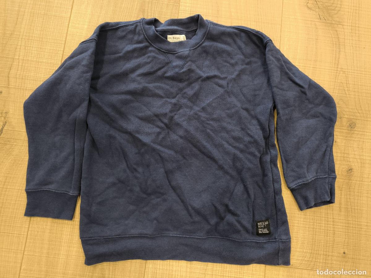Segunda mano: Sudadera Ni&ntilde;o Azul Marino Talla 9-10 A&ntilde;os (140 cm) &ndash; B&aacute;sica de Felpa Manga Larga