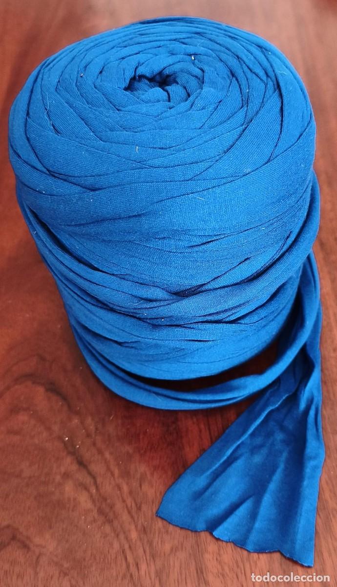 Segunda mano: Tr 10 - Ovillo / Madeja trapillo azul azafata - 100% algod&oacute;n - 10mm - pesa 800grs