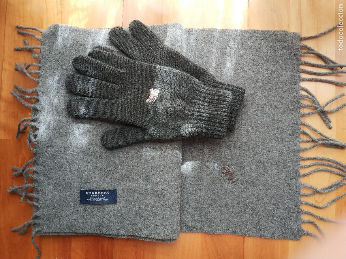 Segunda mano: CONJUNTO GUANTES (POLIAMIDA + ACRILICO) + BUFANDA DE LANA BURBERRY ORIGINALES - Foto 1