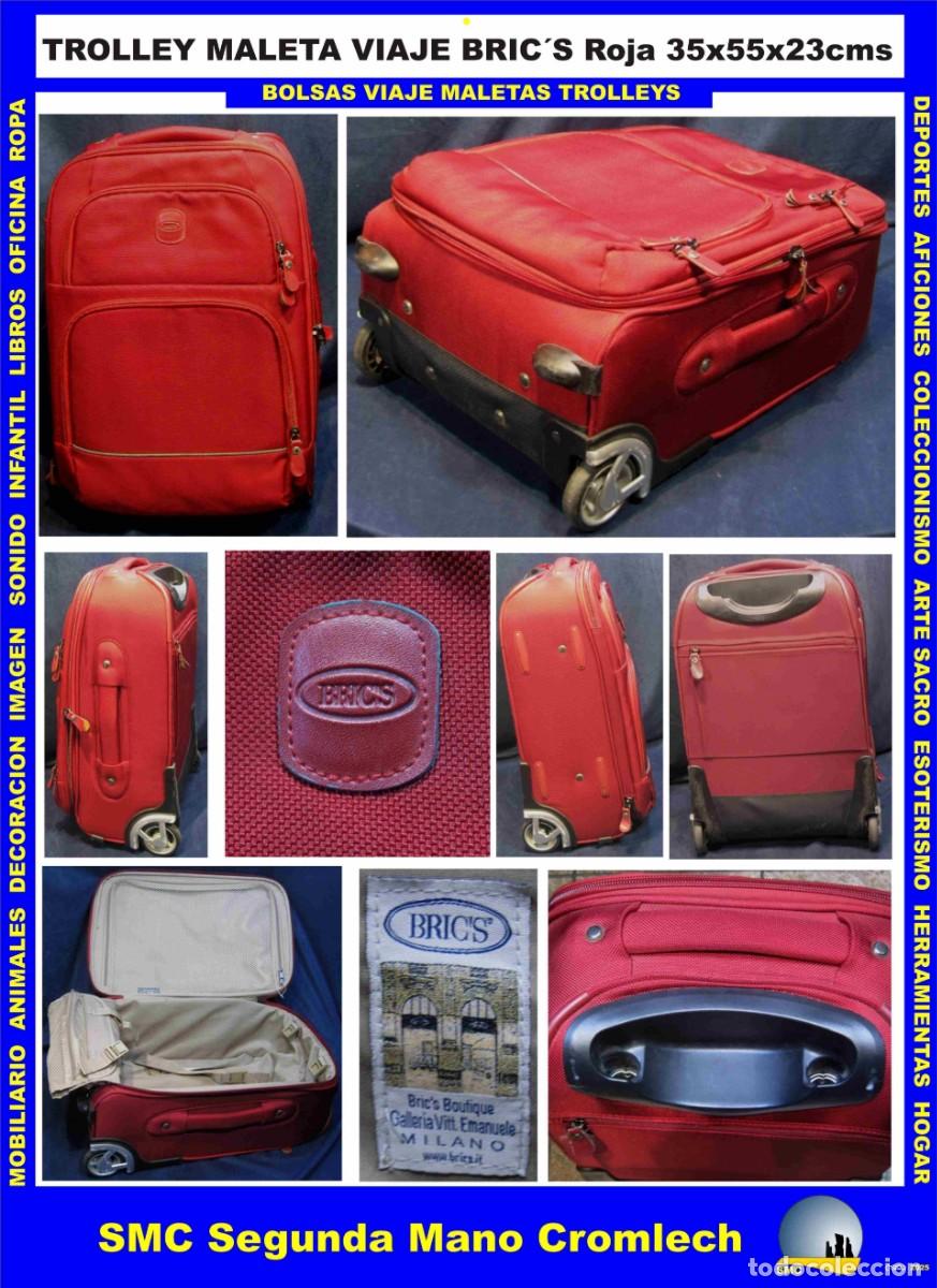 Segunda mano: TROLLEY MALETA de VIAJE BRIC&acute;S Roja A&ntilde;os 90 Italia. Muy buena calidad. Le falta el asa desplegable