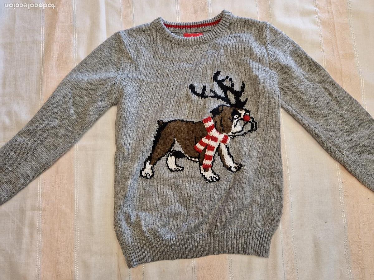 Segunda mano: BONITO JERSEI INFANTIL. COLOR GRIS. NAVIDE&Ntilde;O. TALLA 11