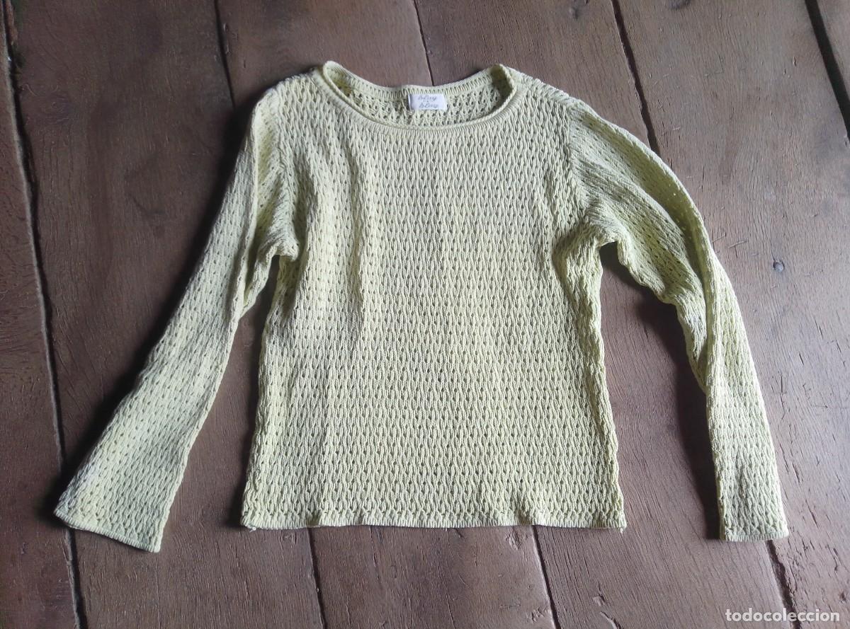 Segunda mano: Jersey calado su&eacute;ter de punto. Verde pistacho claro