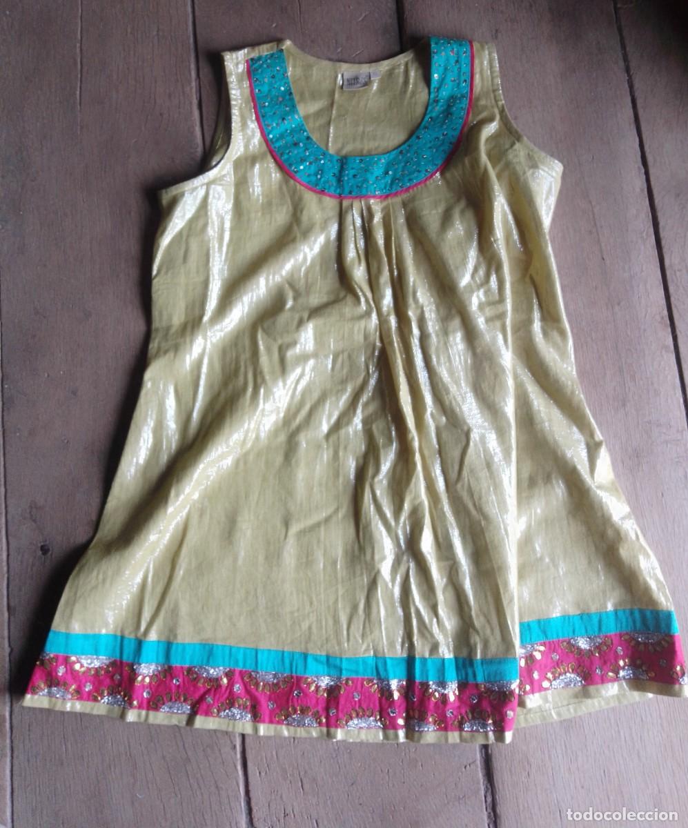 Segunda mano: Alegre vestido de la India irisado. Hind&uacute;. Neerus. Talla XL