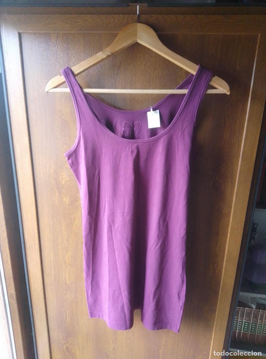 Segunda mano: Camiseta larga de tirantes. Morada. S. Oliver. Talla M