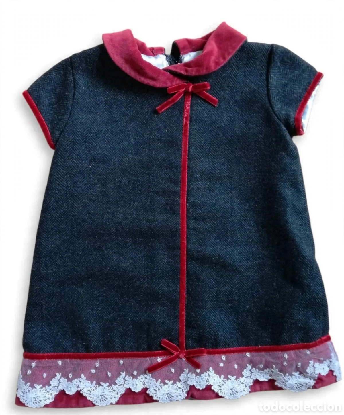 Segunda mano: Vestido Ni&ntilde;a Agatha & Romeo Gris y Burdeos