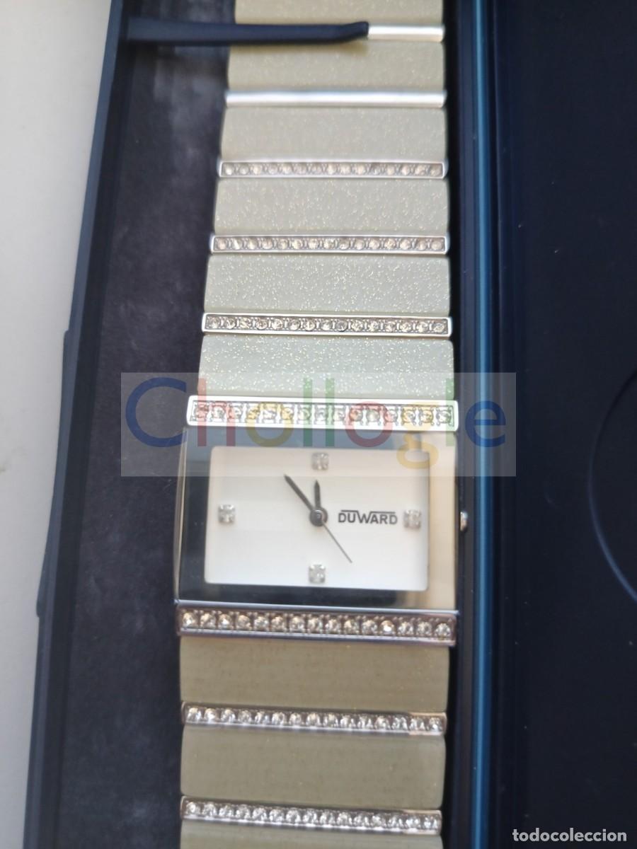 Segunda mano: Reloj Duward mujer rectangular brazalete joya con cristales y estuche - Foto 2