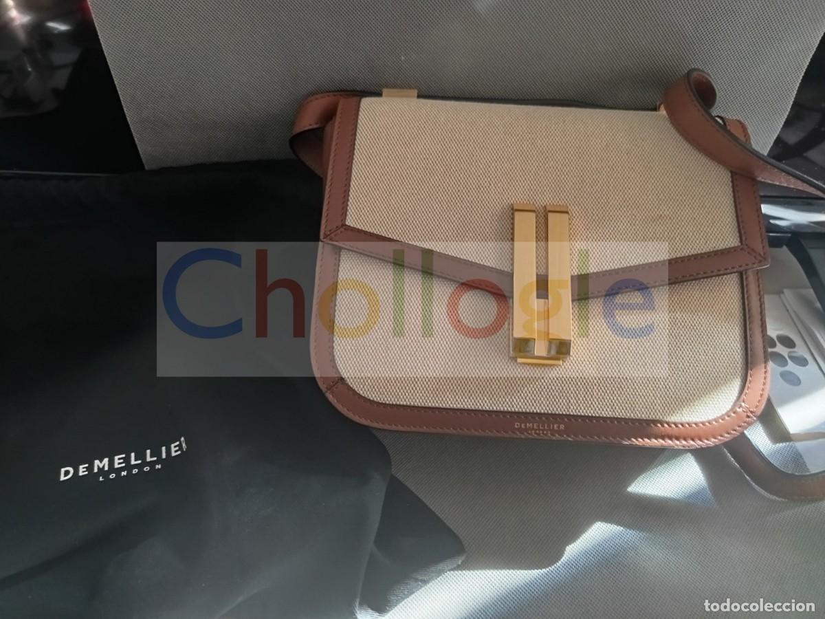 Segunda mano: DeMellier London bolso Vancouver beige y marr&oacute;n con cierre dorado