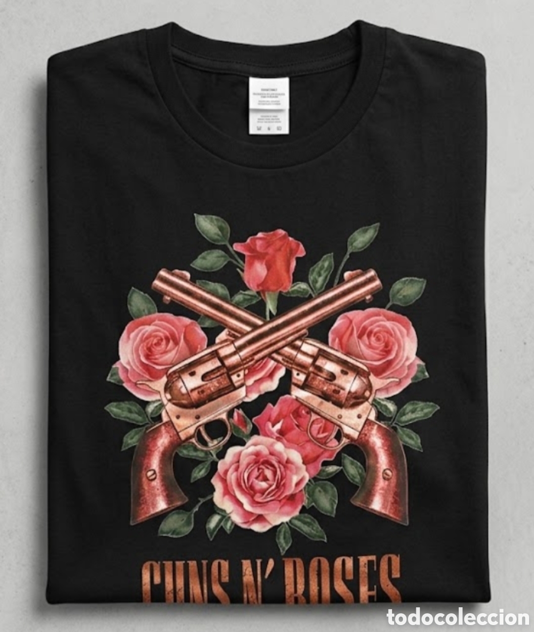 Segunda mano: Camiseta Guns N' Roses Negra &ndash; Logo Revolveres y Rosas &ndash; Rock / Hard Rock