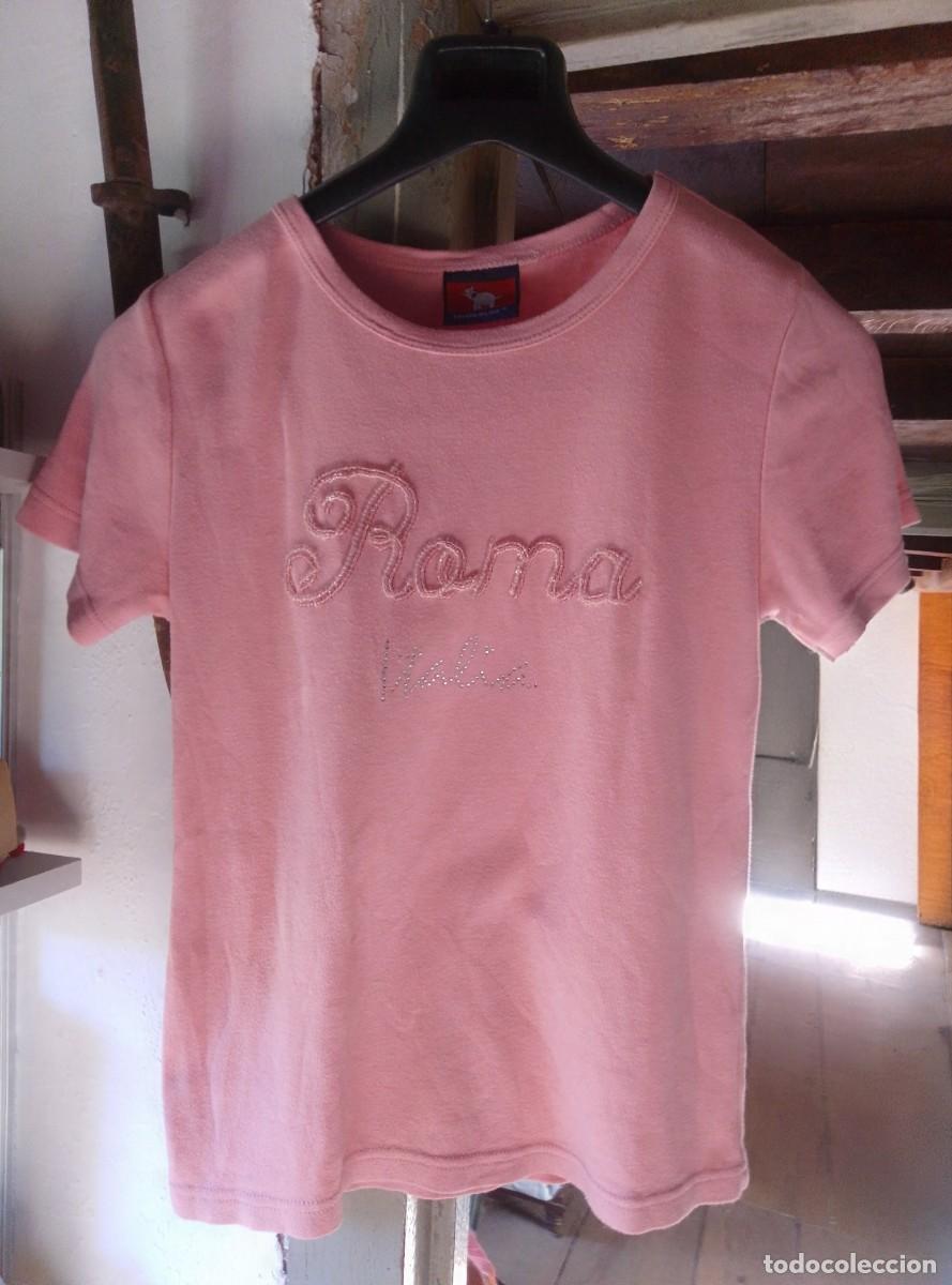 Segunda M&atilde;o: Camiseta Manga corta rosa. Roma Italia. Emanueline. Talla M