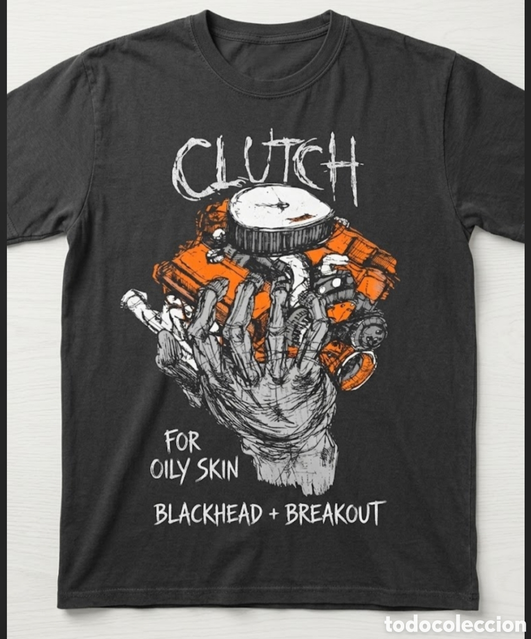 Zweite Hand: Camiseta Clutch Band &ndash; Rock / Stoner Metal (Dise&ntilde;o Motor & Mano Esquel&eacute;tica)