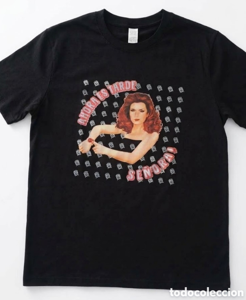 Segunda mano: Camiseta Negra Unisex Roc&iacute;o Jurado &rdquo;Ahora Es Tarde Se&ntilde;ora&rdquo; &ndash; Estilo Vintage / Retro