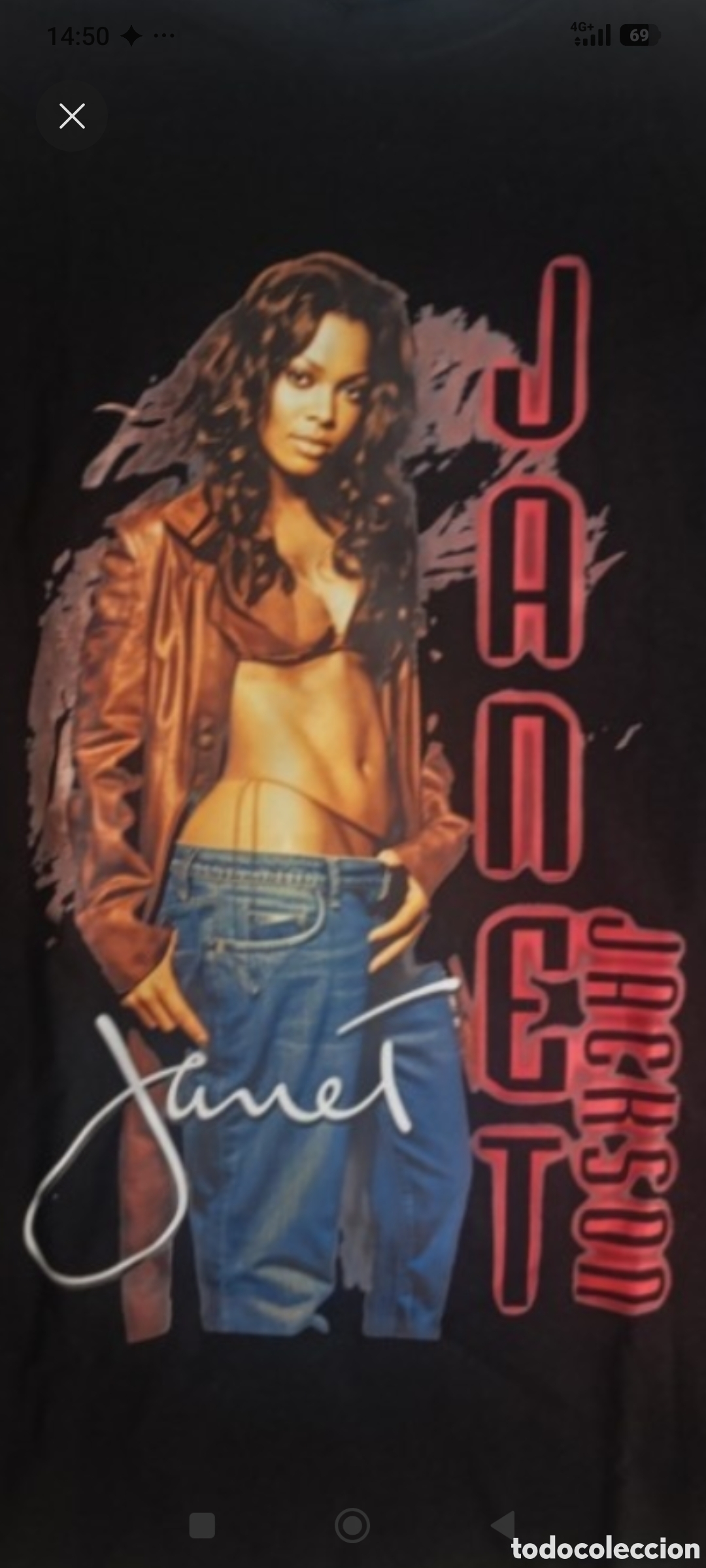 Segunda mano: Camiseta Negra Janet Jackson (Estilo Y2K / Retro)