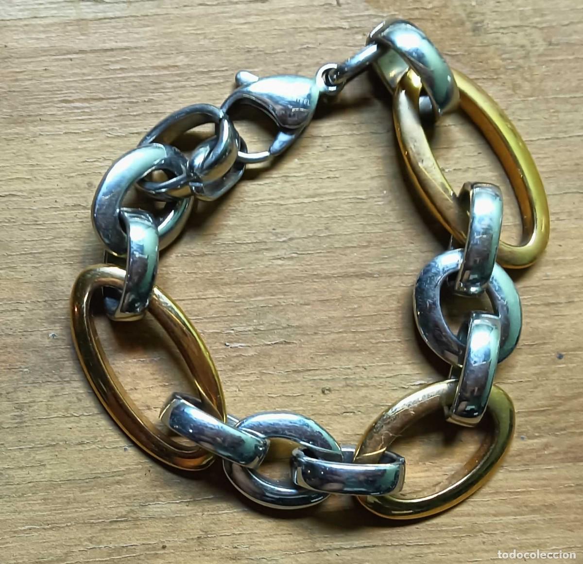 D'Occasion: PULSERA VICEROY DE ACERO INOXIDABLE BICOLOR - ESLABONES OVALADOS PLATA Y DORADO
