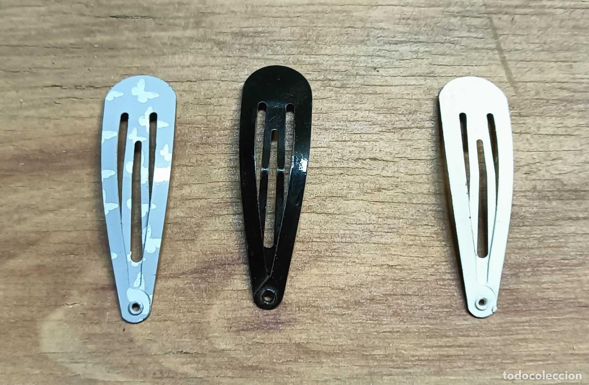 D'Occasion: LOTE DE 3 PASADORES PARA EL CABELLO &ndash; METAL &ndash; TIPO HORQUILLA DE GOTA / PINZA BB