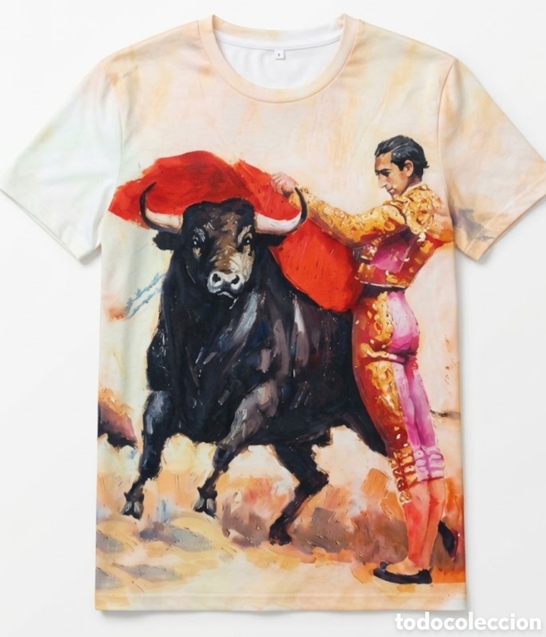 Segunda mano: Camiseta estampa taurina &rdquo;Manolete y el Toro&rdquo; &ndash; Talla L