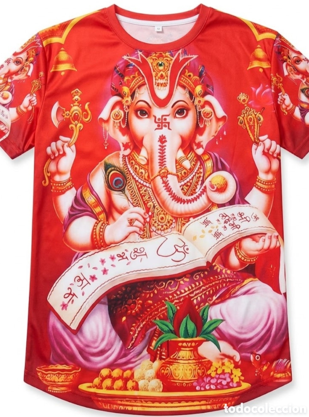 Segunda mano: Camiseta Dios Ganesha Hind&uacute; Roja &ndash; Estampado Integral M&iacute;stico