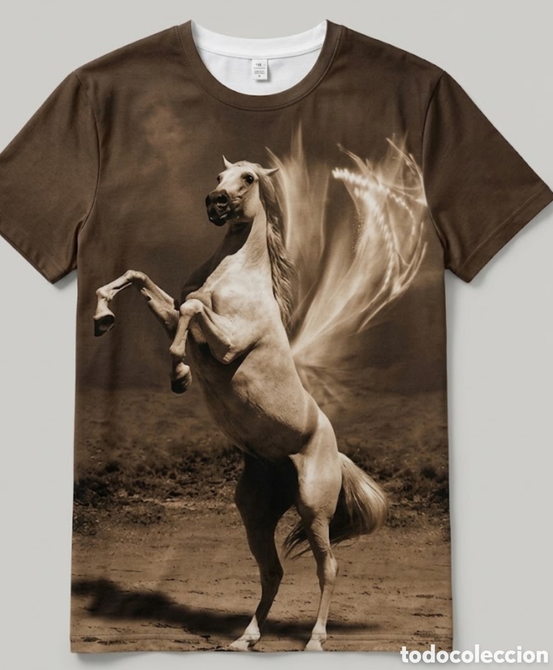 Segunda mano: Camiseta Caballo Blanco Rampante &ndash; Estampado Integral Tono Sepia