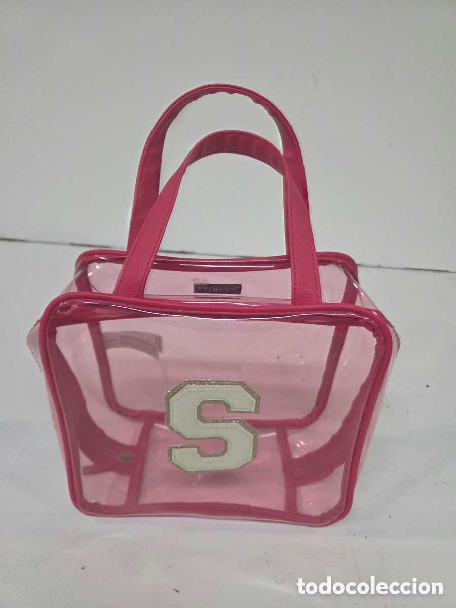Segunda mano: Neceser / Bolsito Transparente Rosa Primark &ndash; Inicial &rdquo;S&rdquo; con Purpurina&nbsp; Precio estimado de venta
