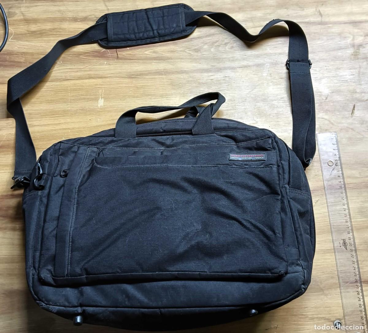 Segunda mano: MALET&Iacute;N MENSAJERO NICKSCLUB URBANBAGS - LONA NEGRA - HOMBRERA ACOLCHADA - 6 COMPARTIMENTOS