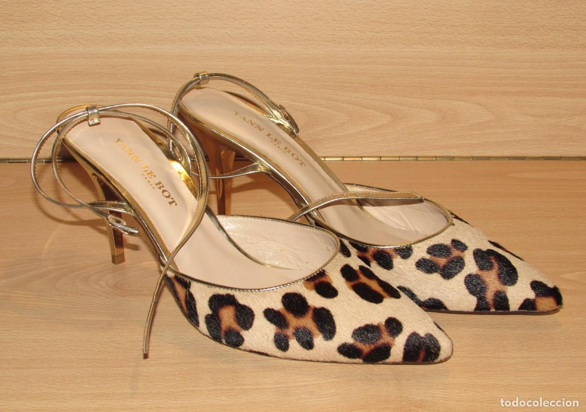Segunda mano: Tac&oacute;n destalonado stiletto Yann Le Bot Par&iacute;s hechos en Espa&ntilde;a animal print leopardo talla 41
