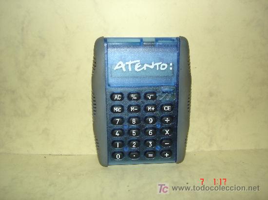 Segunda mano: CALCULADORA CON LA PALABRA ATENTO EN LA TAPA ABATIBLE AUTOMATICAMENTE - Foto 1
