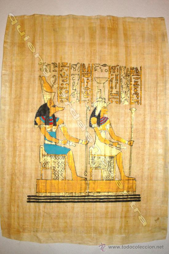 Segunda mano: Papiro 44X32 +- Podr&iacute;a ser el Rey Anubis? - Foto 1