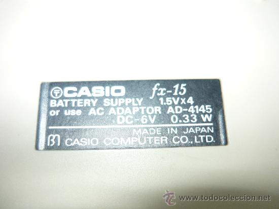 Segunda mano: 2 ESPECTACULARES CALCULADORAS CASIO POCKET-MINI Y FX-15 - Foto 3