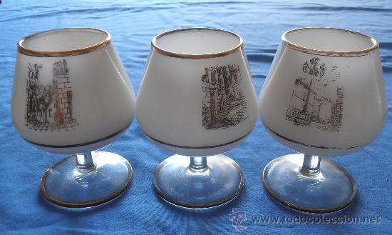 Segunda mano: JUEGO DE VASOS DE CRISTAL BLANCO CON ESCENAS DE MADRID - Foto 5