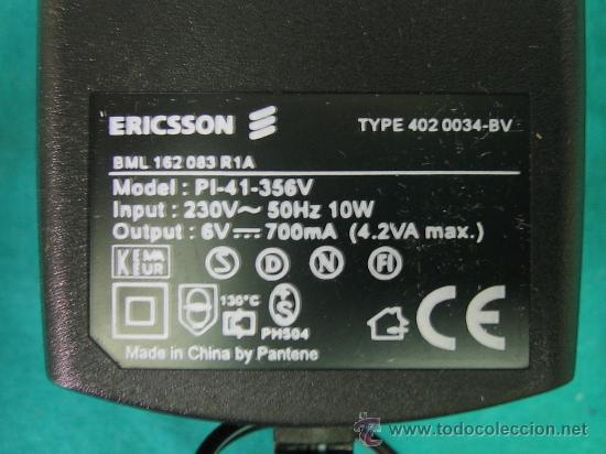 Segunda mano: Cargador para telefono movil  ERICSSON - Foto 3