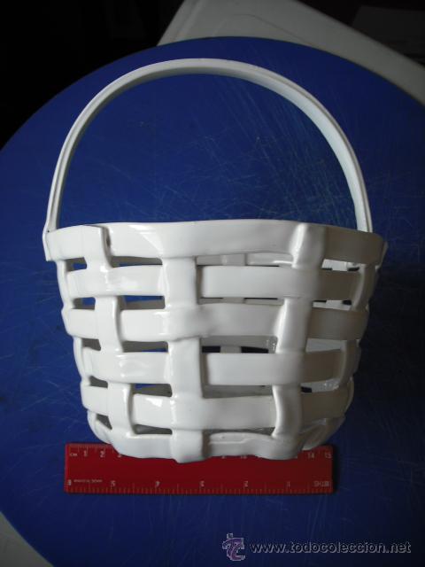 Segunda mano: CESTA TRENZADA DE CERAMICA - Foto 1