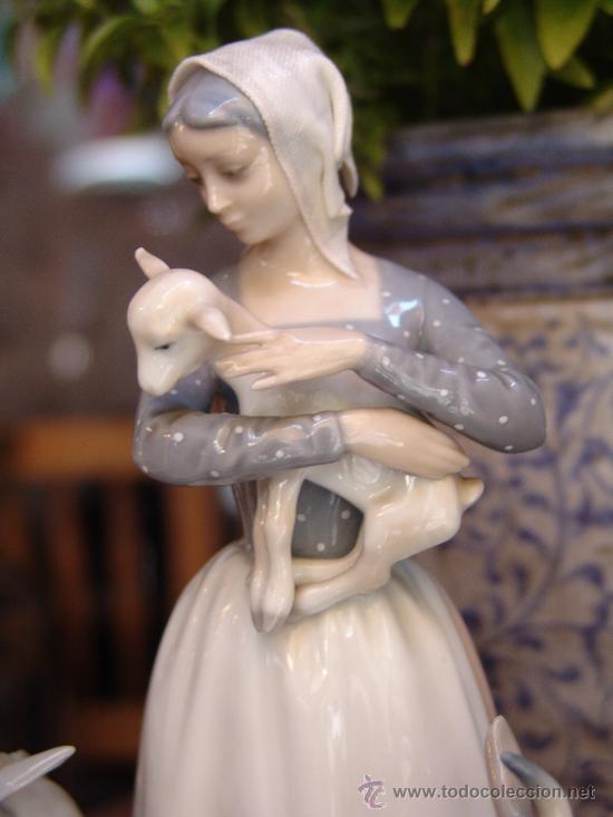 Segunda mano: PORCELANA DE LLADR&Oacute;.PASTORA CON REBA&Ntilde;O. - Foto 6