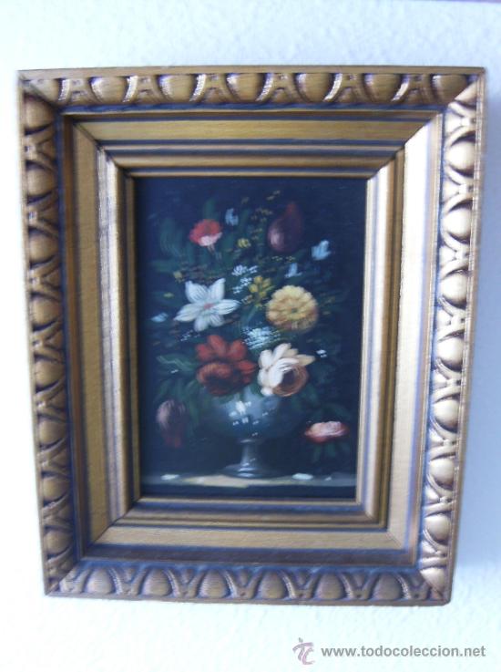Segunda mano: PEQUE&Ntilde;O BODEGON DE FLORES CON MARCO DORADO - Foto 5