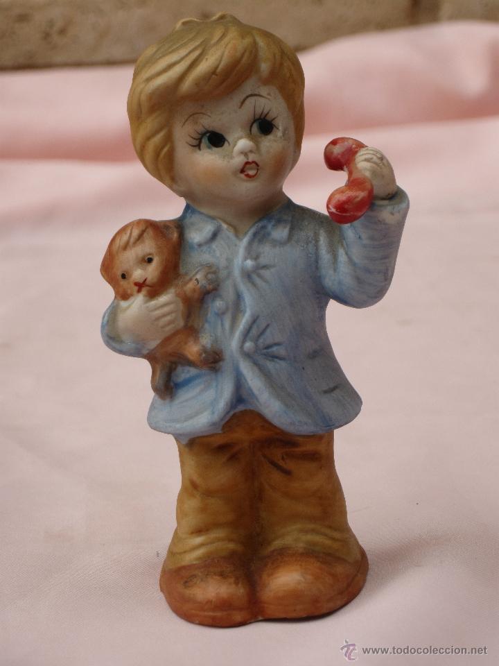 Segunda mano: FIGURA DE NI&Ntilde;O EN PORCELANA DE BISCUIT. - Foto 1