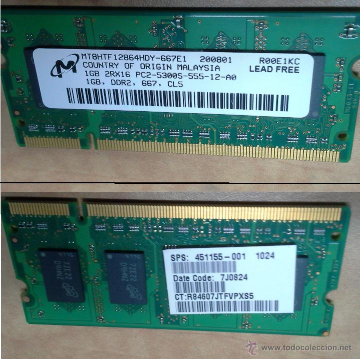 Segunda mano: DDR2 1GB (USADA, DE UN PORT&Aacute;TIL HP) - Foto 1
